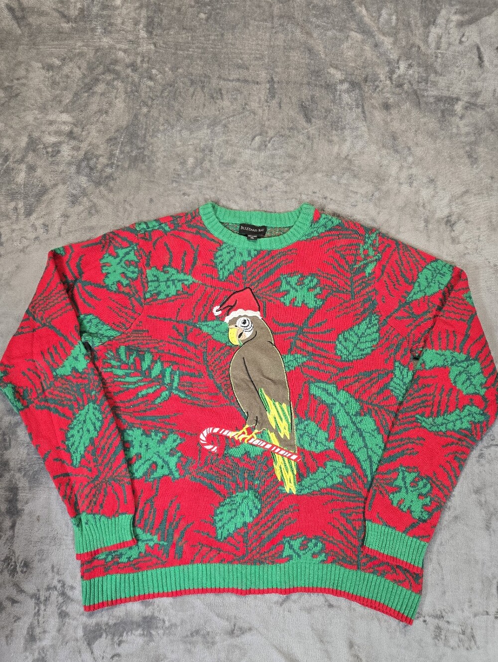 Blizzard Bay Parrot Palms Christmas Sweater Size XL Xmas Ugly